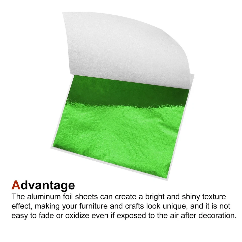 Foil Sheet, Green Leaf Papers, 3.3 x 3.1inch for Art Decoration,100pcs - image 4 of 4