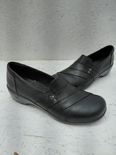 Clarks May Marigold black leather loafers comfort shoes womens 8M
