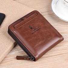 Luxury Designer Genuine Leather Men's Wallets RFID	Card Holder Men Wallet Zipper