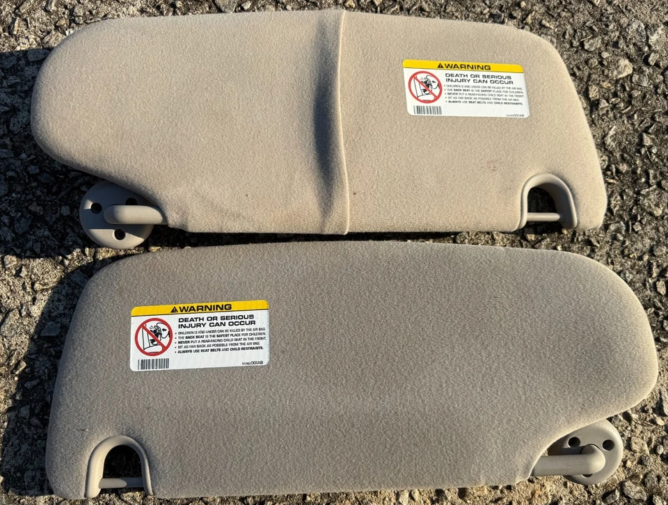 Dodge Ram 1500 2500 3500 2002-2009 para conductor y pasajero parasoles tela gris OEM Foto 2 de 2