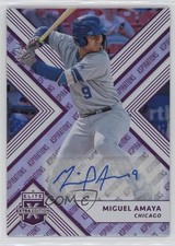 2018 Panini Elite Extra Edition Aspirations Purple 15/50 Miguel Amaya Auto s3g