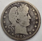 《Silver》1905-O USA BARBER QUARTER -- .1808 OZ of SILVER!!!