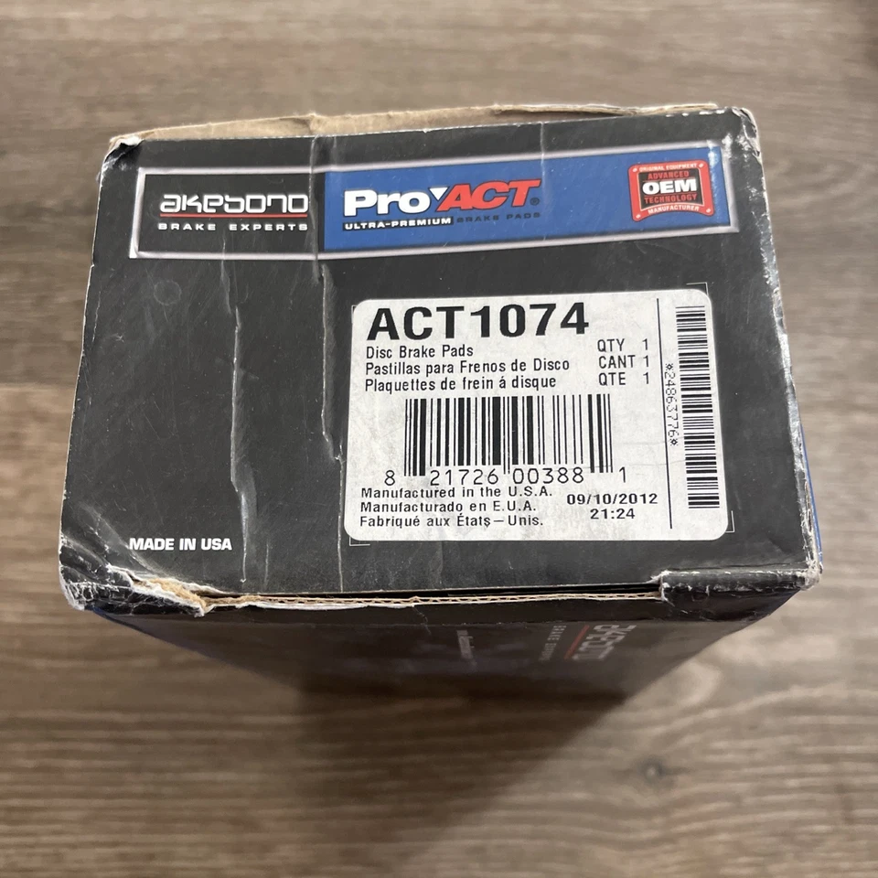 Juego de pastillas de freno de disco ProACT pastillas de cerámica Akebono ACT1074 se adapta a: Kia Spectra 04-09 Foto 3 de 3