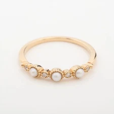aget Pearl diamond Ring K10(YG) 1.3g 0.02