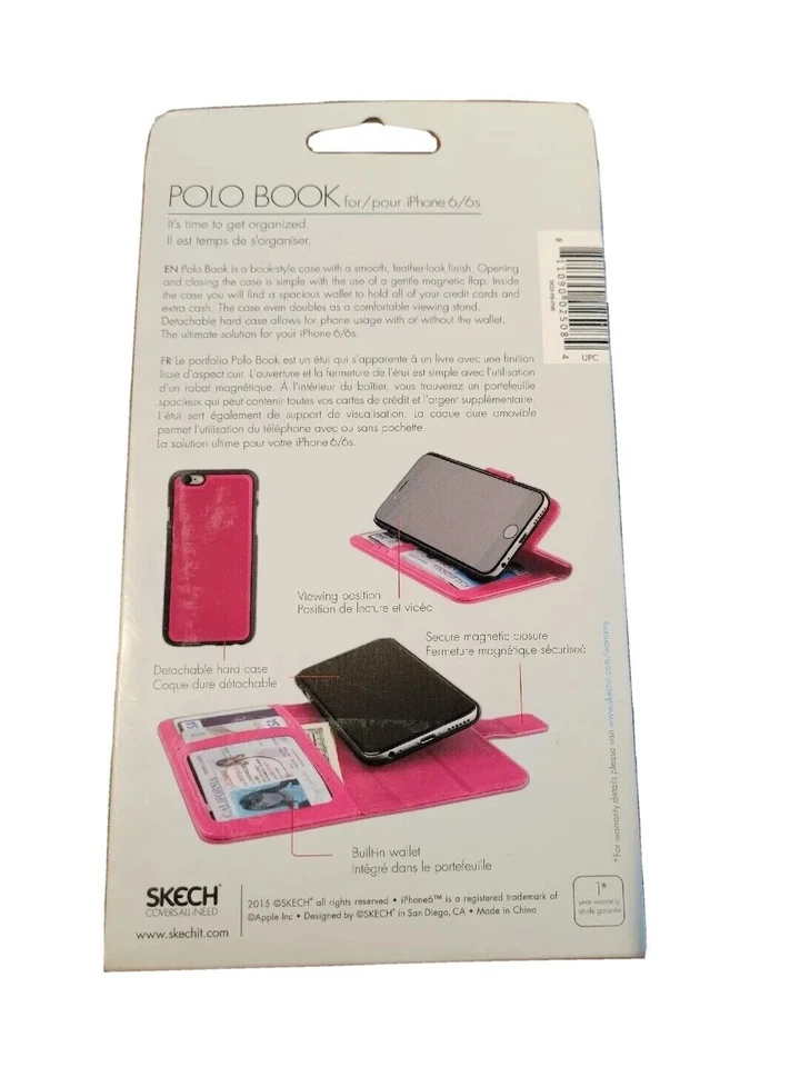 Pink Skech Polo Book Phone Wallet Case Cover For Iphone 6/6s - Pink — 第 3/3 张图片