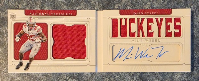 MIKE WEBER 2019 National Treasures Auto Jersey Booklet #72/99 OSU BUCKEYES