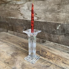 Crystal Candle Holder Vtg Deco Style 9” by Shannon Crystal Candlestick or Pillar