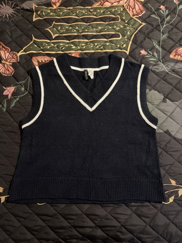h&m navy sweater vest