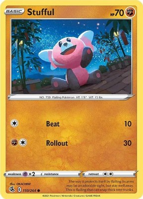 Stufful 150/264 SWSH08: Fusion Strike Common Normal Pokemon TCG NM