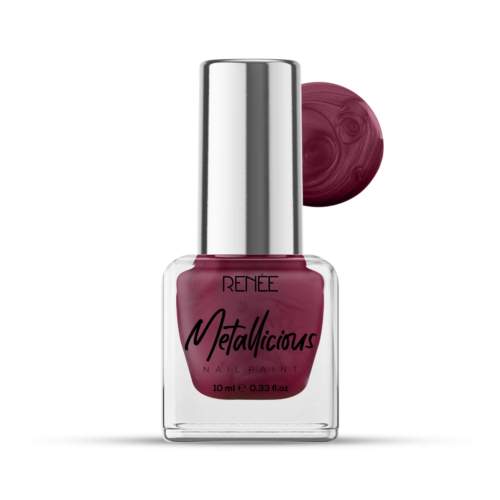 Renee Cosmetics Metallicious Nail Paint - Cosmic Maroon (10ml) fs - Picture 1 of 3