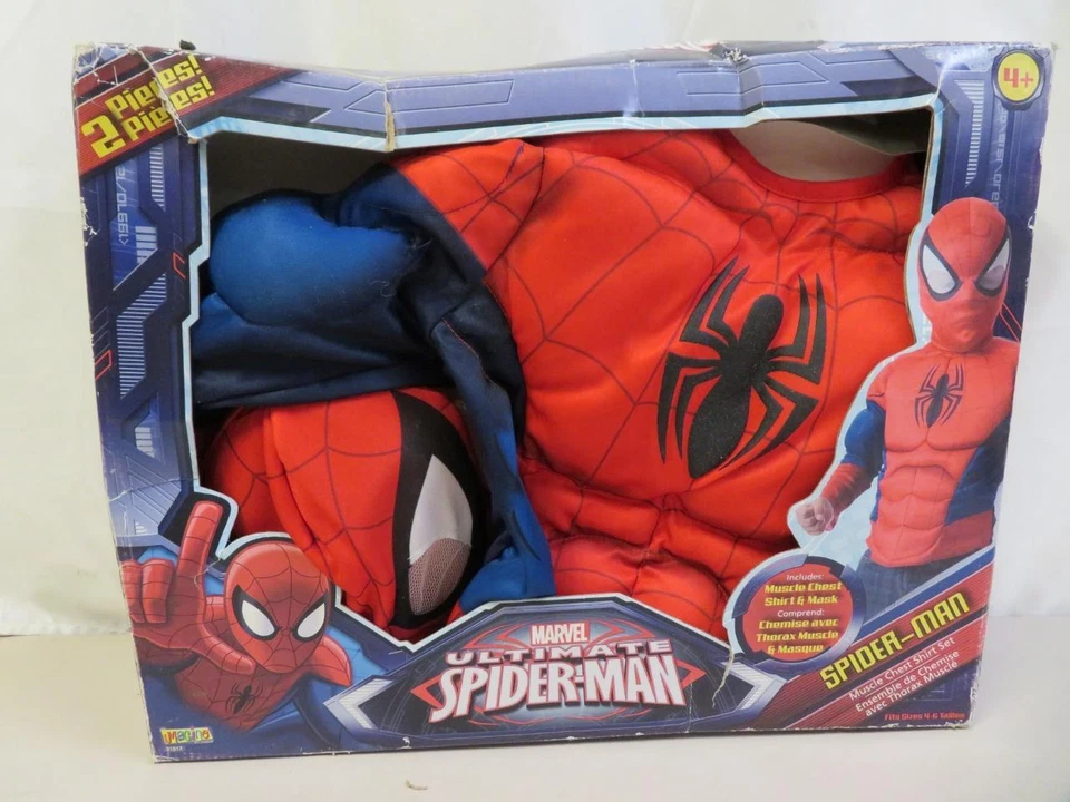 Rubies Boys Spiderman Muscle Chest Shirt Children's Halloween Costume Small 4-6 - Image 2 of 4