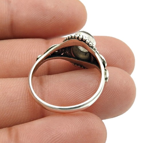 Anello cocktail in argento 925 con pietra preziosa labradorite naturale misura 6 da donna E3 - Foto 4 di 9