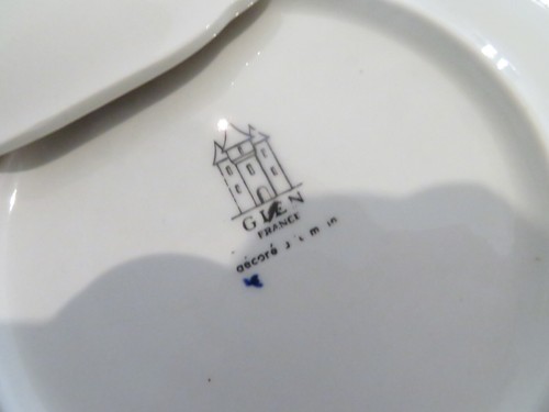 1960 1970 French faience pottery 11 dessert plate blue renaissance pattern - Picture 11 of 12