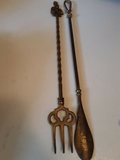 Vintage Brass Shoe Horn and Toasting Fork John Peel Mark 18" each
