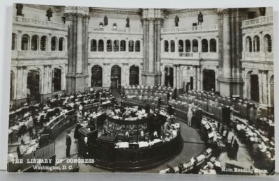 Washington DC RPPC The Library of Congress Main Reading Room Photo Postcard K14