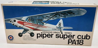 1/48 Scale Entex, Piper Super Cub PA18 Airplane Model Kit #8515S BN Open Box