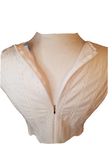 Draper James Womens A-line Dress Size 6 White Eyelet Cotton Beachy Bridal Chic - Picture 7 of 15
