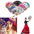 Chinese Style Silk Bamboo Fan Dance Hand Held Folding Fan Wedding Party Favors