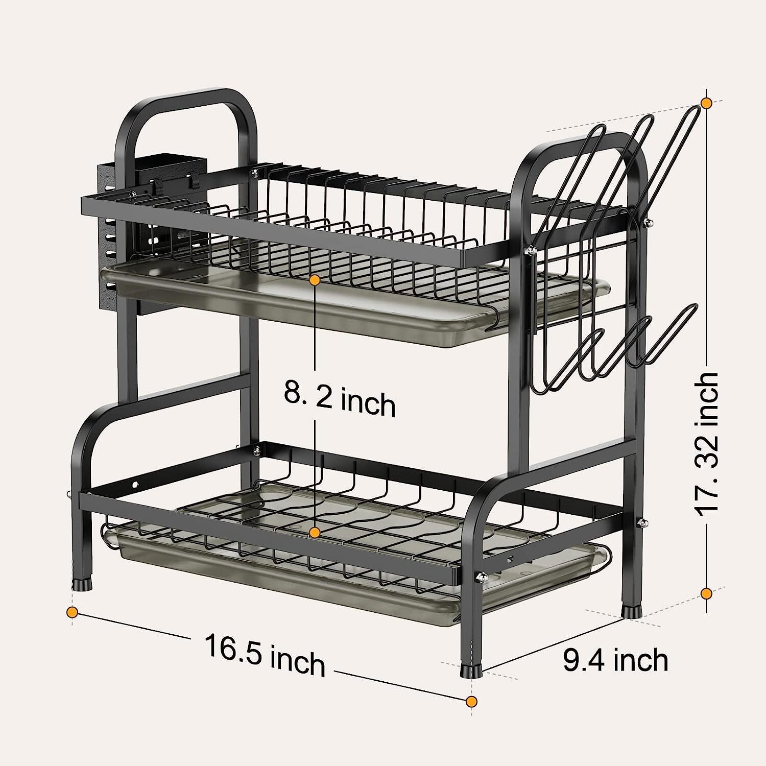 2 Tier Over The Sink Dish Drying Rack Dish Rack Above Kitchen Shelf