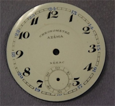 Cadran Fond de Montre à Gousset Email Emaillé Ancien Chronomètre