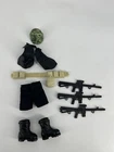 Hasbro G.I Joe Black Shorts Plus Accessories Combat Gear Boots Helmet