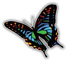 Dark Butterfly Car Bumper Sticker Decal 5'' x 5''