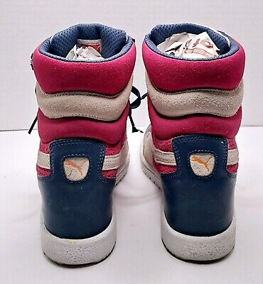 Puma Sky Wedge Dark Denim-Birch High Top Sneakers 355427 01 Puma Sky Wedge Dark Denim-Birch High Top Sneakers 355427 01