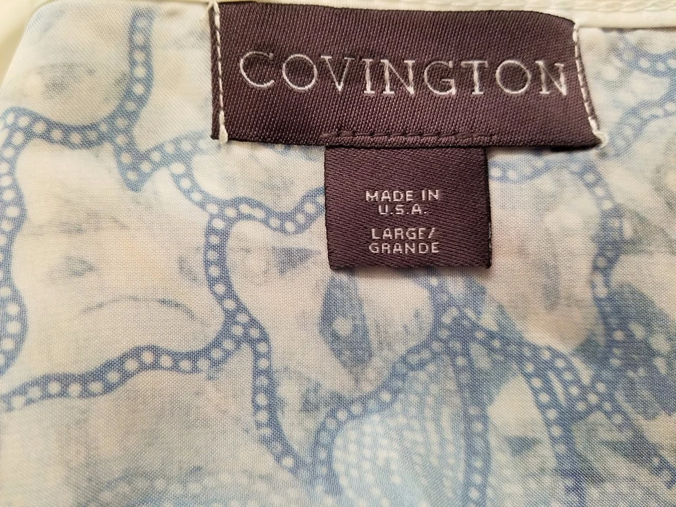 Blusa Covington Feminina Tamanho G Grande Azul Branco Cinza Preto Floral - Imagem 2 de 4