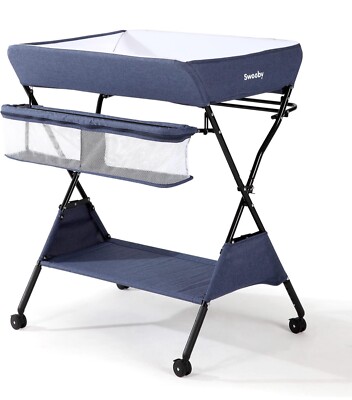 Sweeby B-208 - Infant Changing Table with Changing Pad, Navy Blue