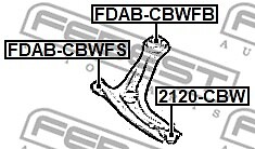 FDAB-CBWFS FEBEST Control Arm-/Trailing Arm Bush for FORD,FORD AUSTRALIA,FORD US