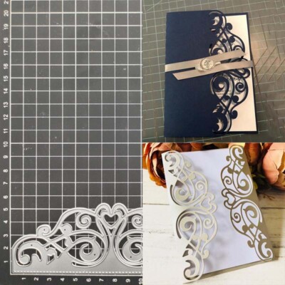 Lace Heart Border Greeting Card Metal Cutting Dies Template ...