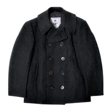 Sterlingwear, Classic Wool Blend Peacoat, Mens, Black, Made in USA