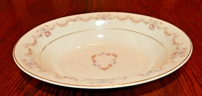 SYRACUSE CHINA OLD IVORY ARCADIA PINK 10'' Oval Serving Bowl Very Good Condition