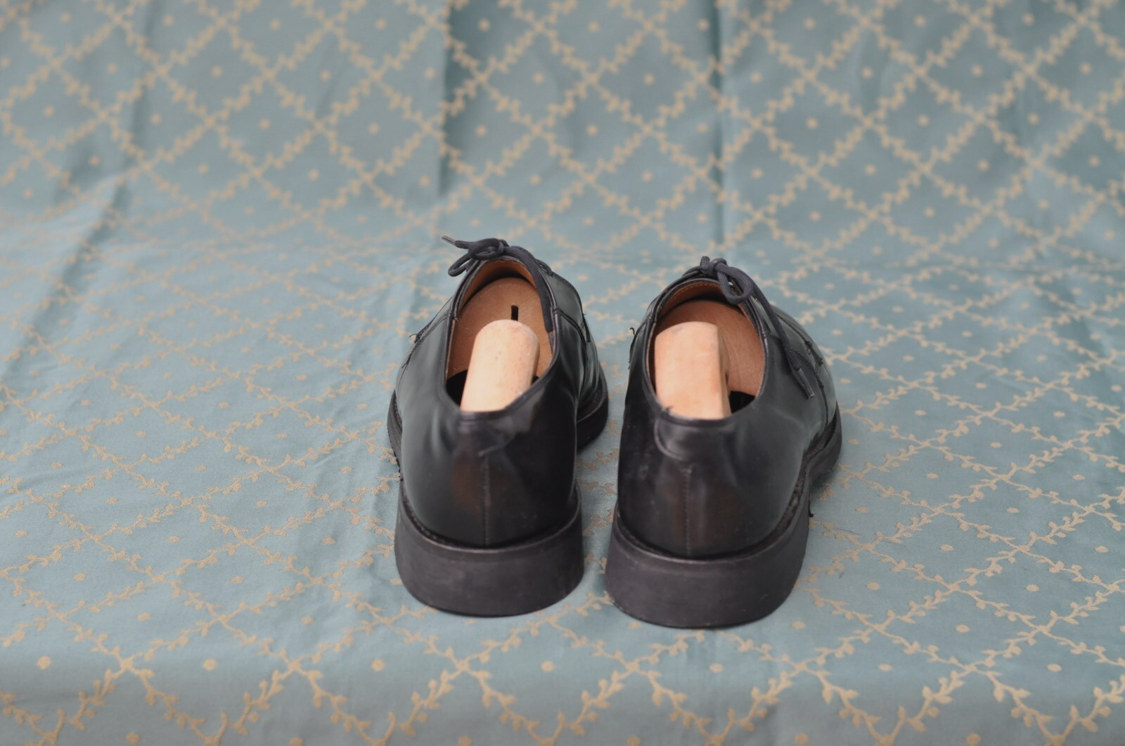 SAOLA CHEANEY scarpe derby uomo pelle nera suola gomma misura 7 5F