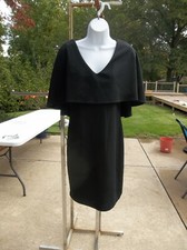 NWOT BADGLEY MISCHKA LE TOTE BLACK CAPE DRESS 6
