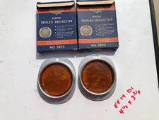 Vintage Original NOS NIB PAIR Amber Car Truck REFLECTORS BUs Van Old Parts
