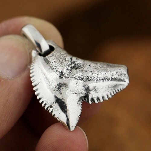925 Sterling Silver Shark Teeth Pendants Charm Punk Jewelry TA85D - Picture 5 of 9