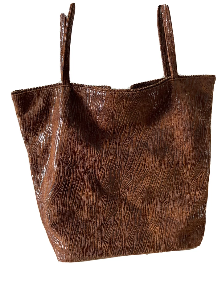 Fatto A Mano By Carlos Falchi Brown Zebra Print Shoulder Bag Purse Tote