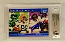 Michael Vick Signed 2001 Topps Combos #TC13 Rookie Card Beckett Auto Slab