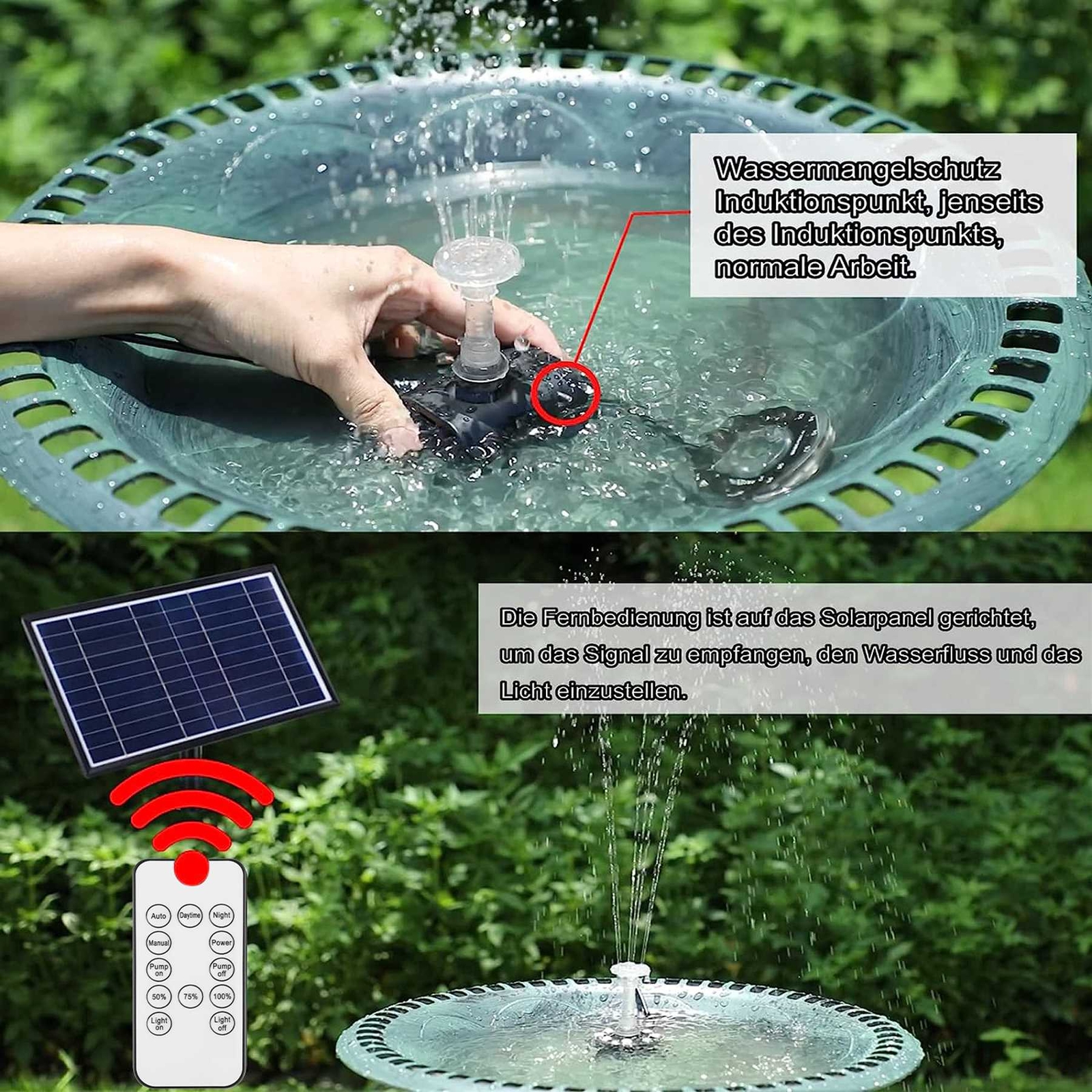 Tetra Teichpumpe Springbrunnen-Set Mit 3 Aufsätzen (Spray, Glocke, Schaum) – Verstellbare Höhe & Durchflusskontrolle
