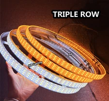 JHB 17.5"TRIPLE ROW AMBER & WHITE LED Wheel Rim Lights Remote Switch Turn Signal