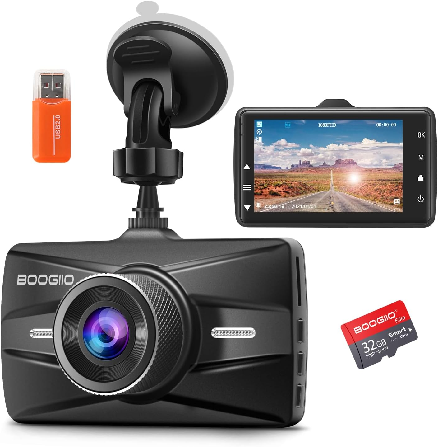 1080P FHD Dash Cam with 3