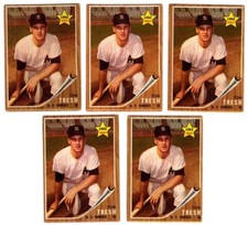 1962 Topps #31 TOM TRESH Rookie 5 card lot NEW YORK YANKEES rc ny vg-vg/ex