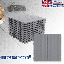 11x-33x Interlocking Composite Decking Boards Garden Floor Tiles Outdoor 30×30cm
