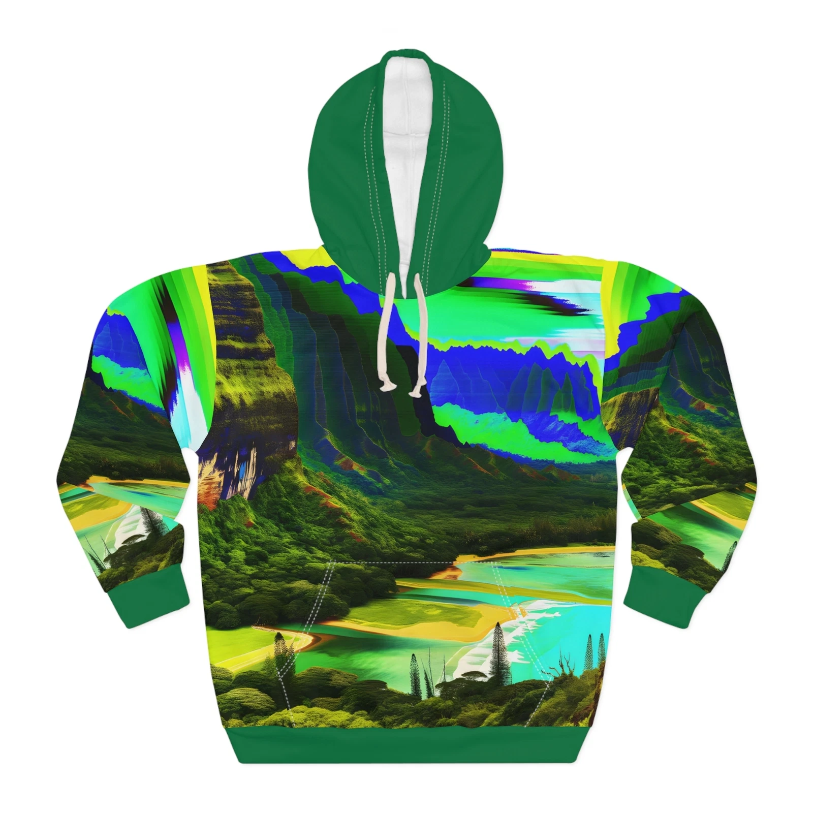 Hanalei Bay All Over Print Pullover Hoodie Outdoor Travel Apparel Unisex Casual