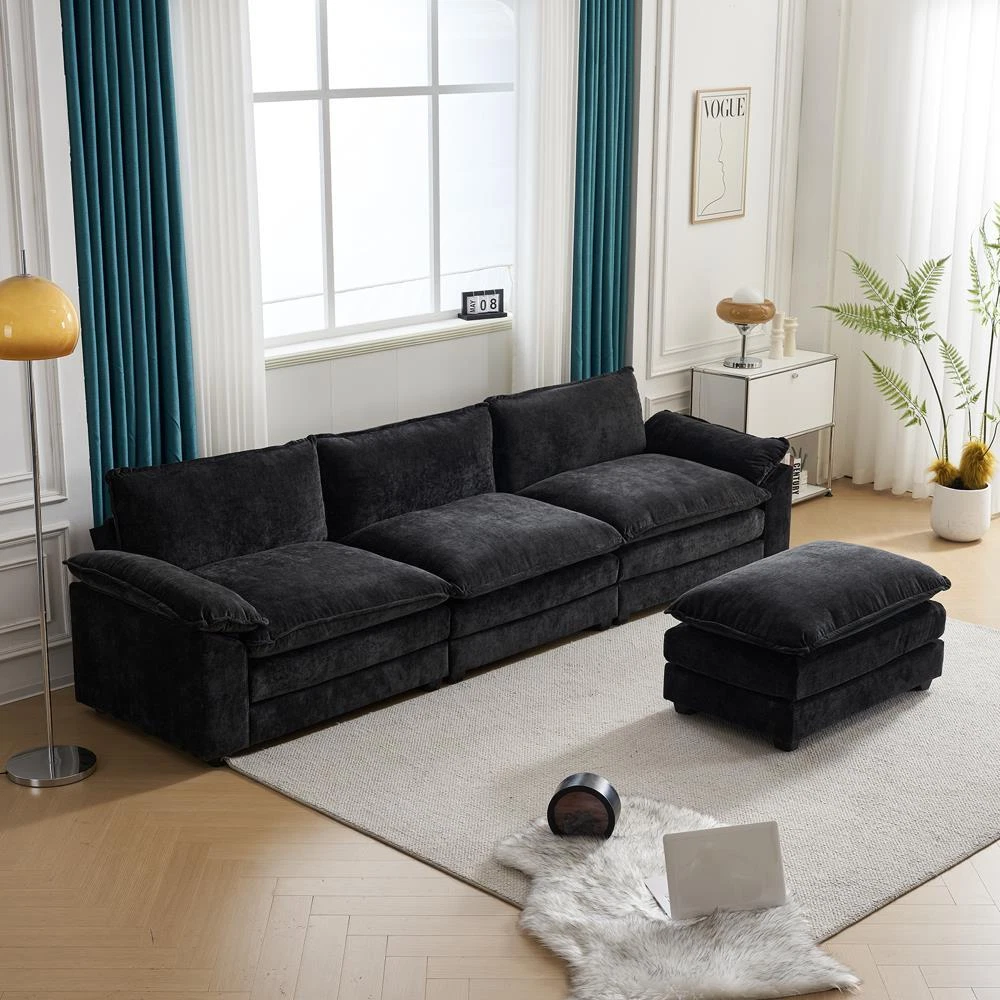 120 Inch Convertible Sectional Sofa Couch L Shape Sofa Couch with