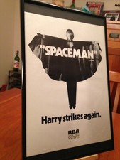 BIG 11X17 FRAMED HARRY NILSSON "SPACEMAN" / "SON OF SCHMILSSON" 45 SINGLE LP AD