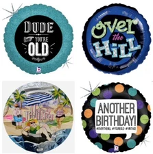 Over The Hill Birthday Old Age Dude You're Old 18" Foil Mylar Party Balloons  B