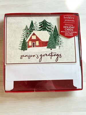 Berkley Jensen Luxury Holiday Christmas Cards 30 count w/Self Sealing Envelopes
