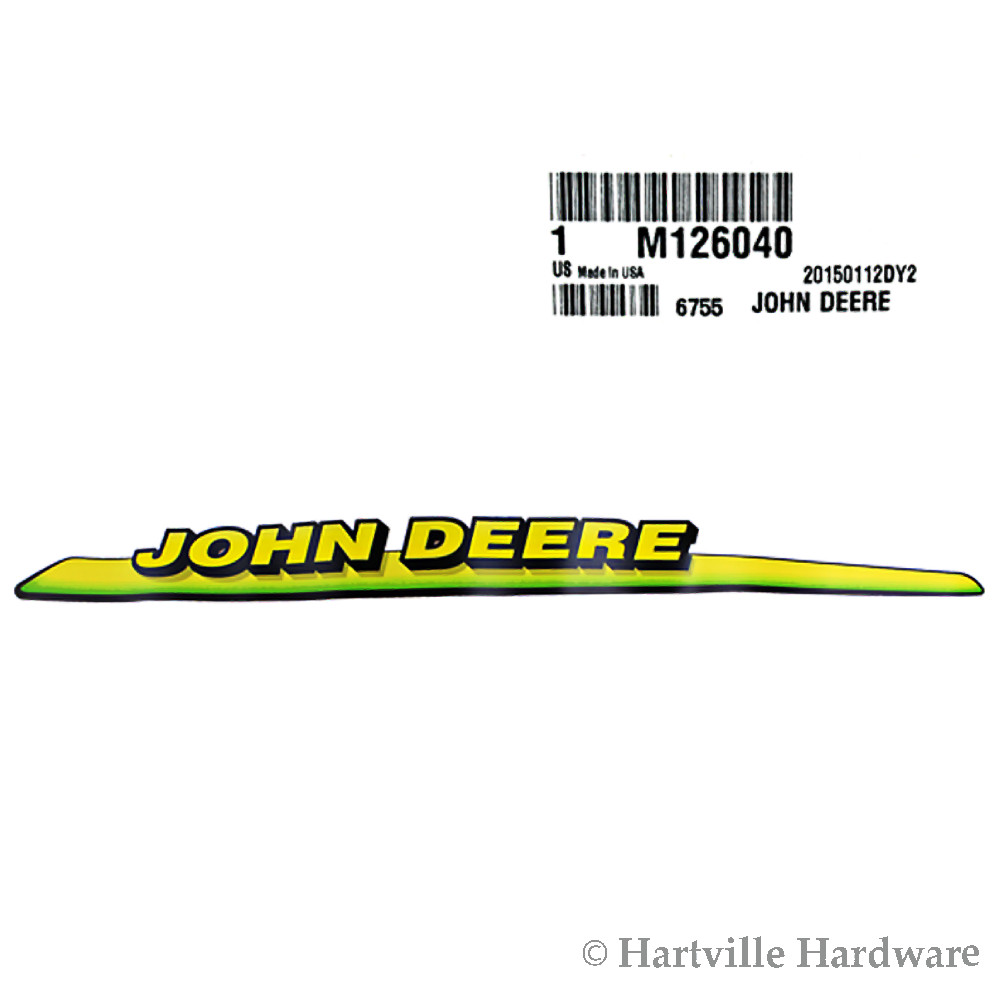 John Deere Original Equipment Right-Hand Hood Label #M126040